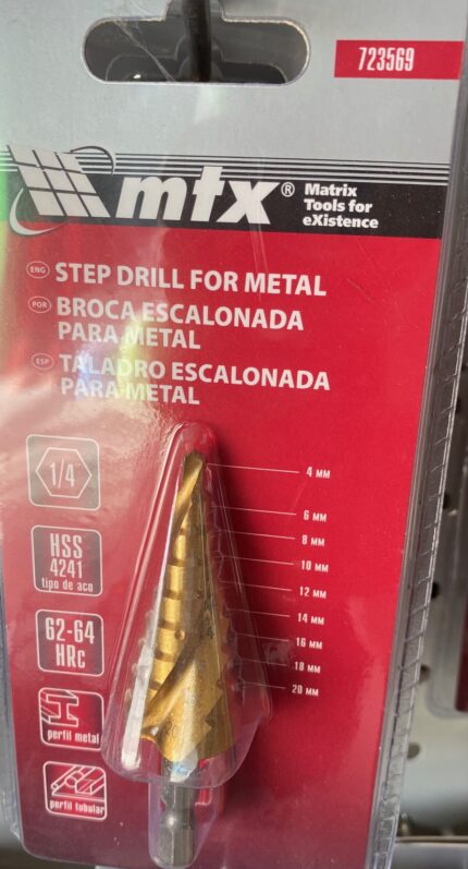 ΤΡΥΠΑΝΙ ΜΕΤΑΛΛΟΥ ΚΩΝΙΚΟ ΣΠΙΡΑΛ 4-20mm ΜΤΧ 723569