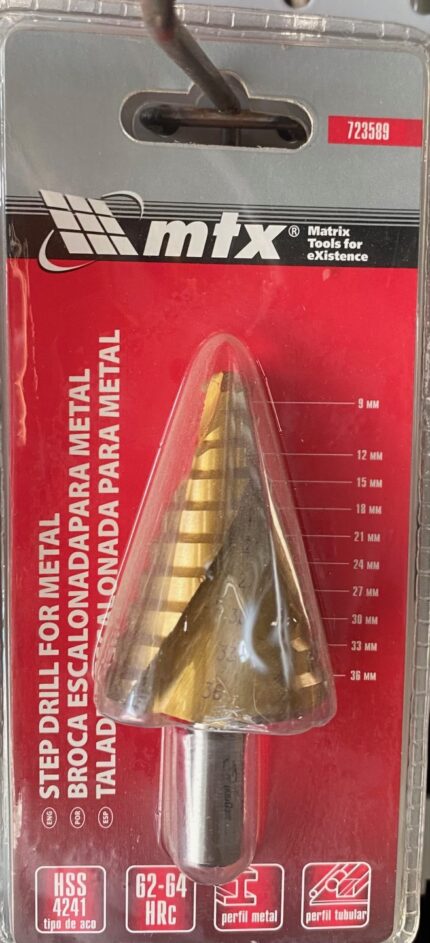 ΤΡΥΠΑΝΙ ΜΕΤΑΛΛΟΥ ΚΩΝΙΚΟ ΣΠΙΡΑΛ 9-36mm ΜΤΧ 723589